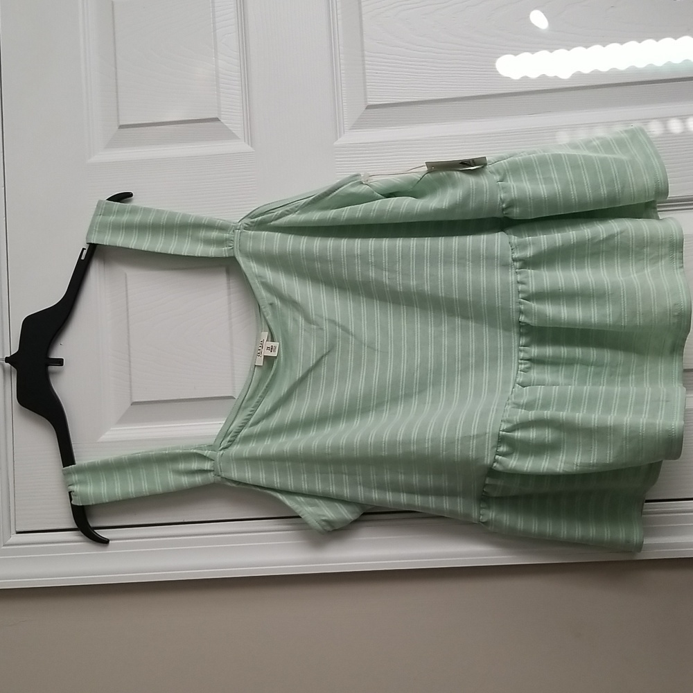 NWT Ana Women's lime green/white Stripe‎ Tank size 2X